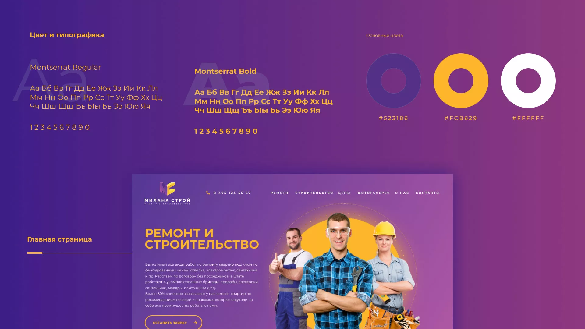 Разработка сайта строительной компании «Милана-Строй» в Юрьев-Польском