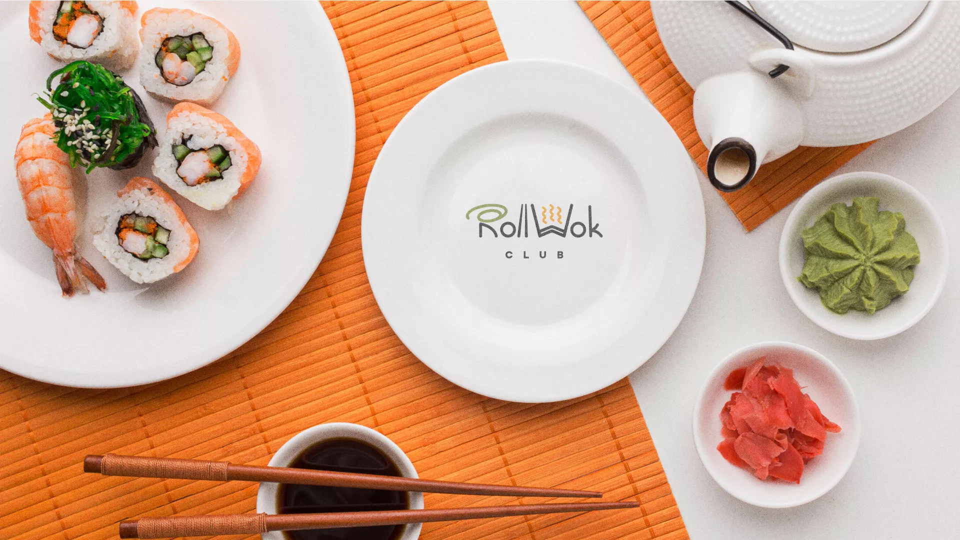 Разработка логотипа и фирменного стиля суши-бара «Roll Wok Club» в Юрьев-Польском