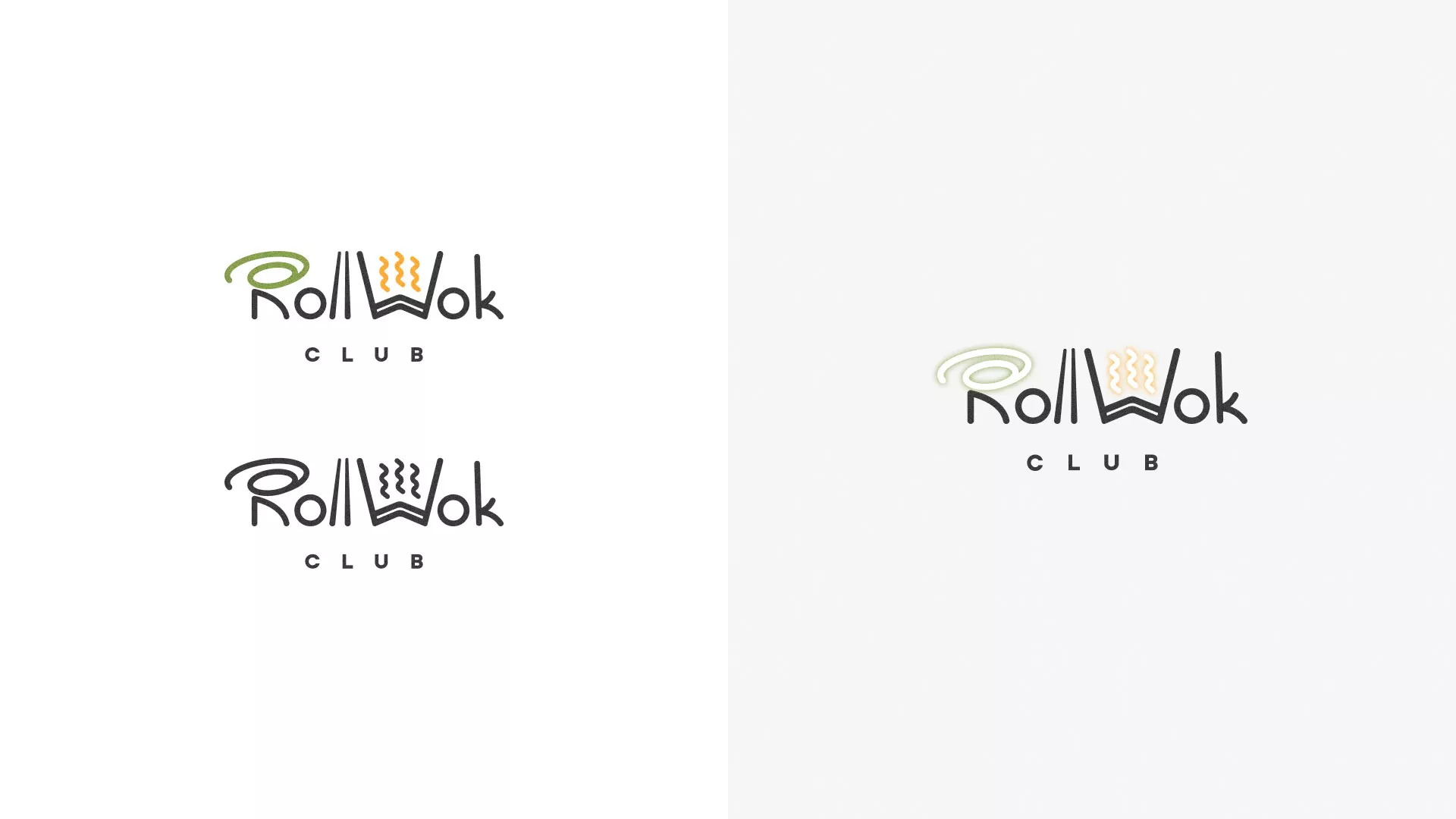 Разработка логотипа и фирменного стиля суши-бара «Roll Wok Club» в Юрьев-Польском