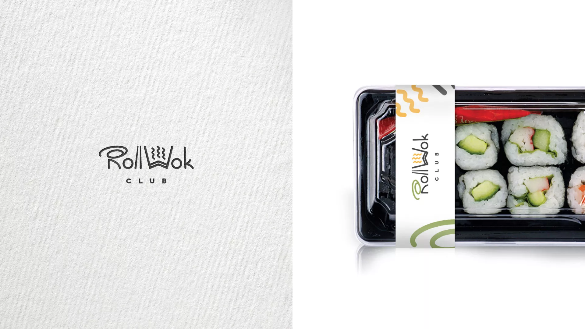 Разработка наклеек для суши-бара «Roll Wok Club» в Юрьев-Польском